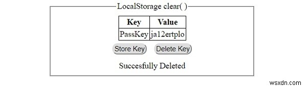 HTML DOM Local Storage clear() method 