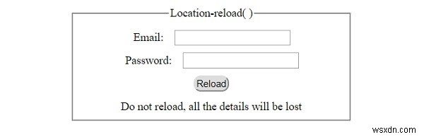 HTML DOM Location reload() method 