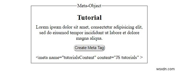HTML DOM Meta Object 