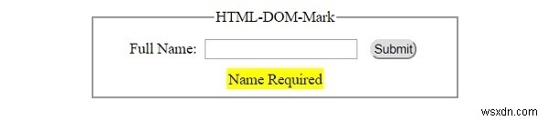 HTML DOM Mark Object 