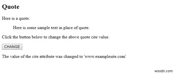 HTML DOM blockquote อ้างคุณสมบัติ 