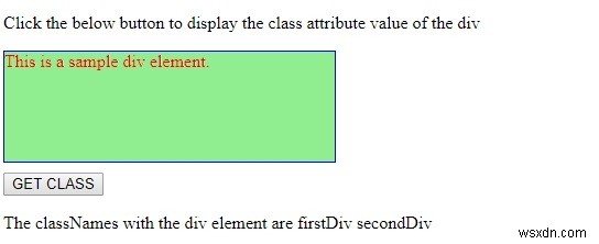 HTML DOM className คุณสมบัติ 