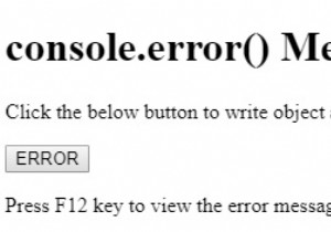 HTML DOM console.error() วิธีการ 