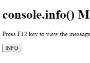HTML DOM console.info() วิธีการ 