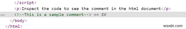 HTML DOM createComment() วิธีการ 