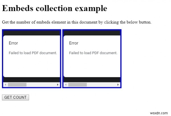 HTML DOM ฝังคอลเลกชัน 