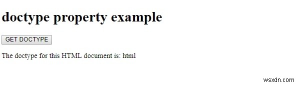 คุณสมบัติประเภทเอกสาร HTML DOM 