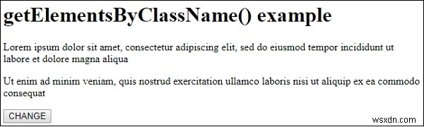 HTML DOM getElementsByClassName() เมธอด 