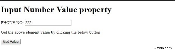 HTML DOM Input Number value คุณสมบัติ 