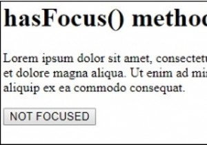 HTML DOM hasFocus() วิธีการ 
