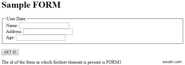 คุณสมบัติแบบฟอร์ม HTML DOM Fieldset 