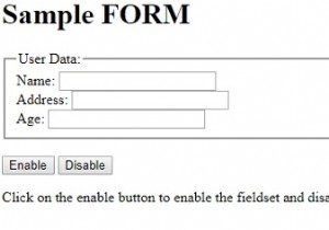 HTML DOM Fieldset ปิดการใช้งานคุณสมบัติ 