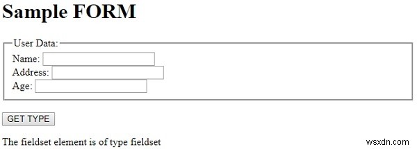 คุณสมบัติประเภท HTML DOM Fieldset 