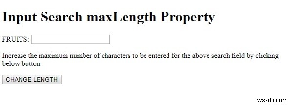อินพุต HTML DOM ค้นหาคุณสมบัติความยาวสูงสุด 