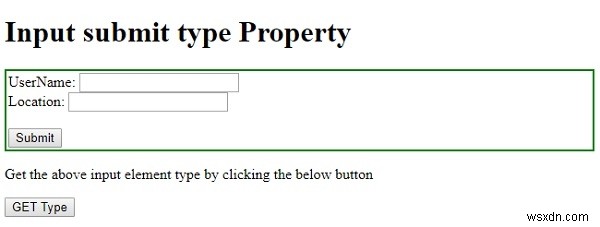 อินพุต HTML DOM ประเภทการส่ง คุณสมบัติ 