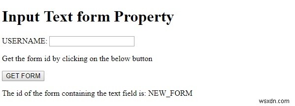 แบบฟอร์มข้อความอินพุต HTML DOM คุณสมบัติ 