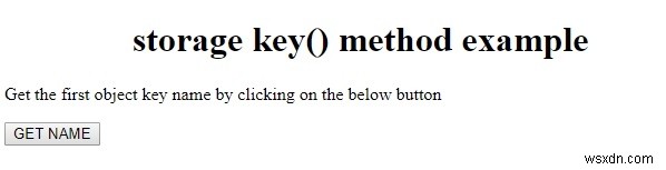 HTML DOM Storage key() method 