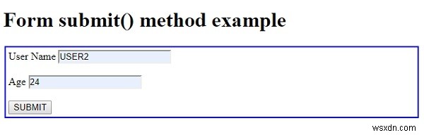 แบบฟอร์ม HTML DOM ส่ง () วิธีการ 