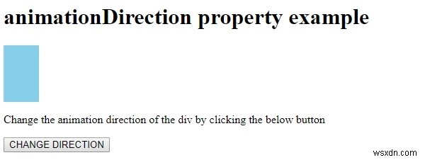 แอนิเมชั่นสไตล์ HTML DOM Direction Property 