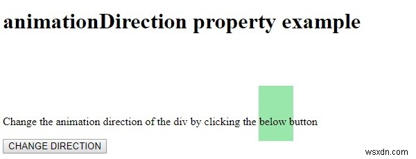 แอนิเมชั่นสไตล์ HTML DOM Direction Property 