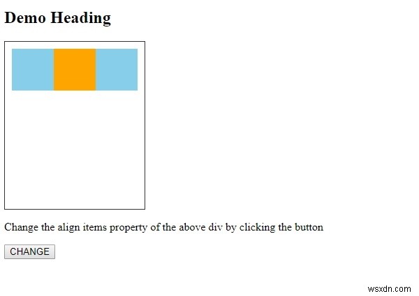 HTML DOM Style alignItems คุณสมบัติ 