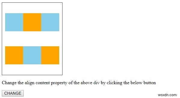 HTML DOM Style alignContent คุณสมบัติ 