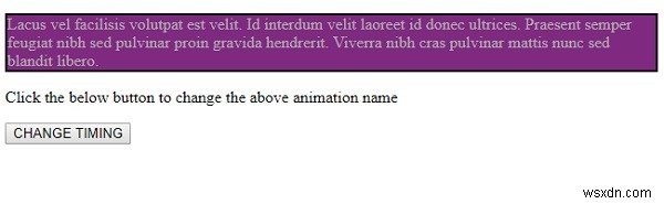 ภาพเคลื่อนไหวสไตล์ HTML DOM คุณสมบัติ TimingFunction 