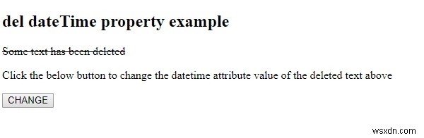 คุณสมบัติ HTML DOM del dateTime 