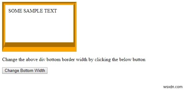 HTML DOM สไตล์ borderBottomWidth คุณสมบัติ 