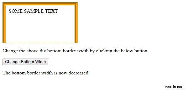 HTML DOM สไตล์ borderBottomWidth คุณสมบัติ 