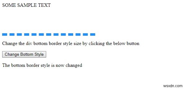 HTML DOM สไตล์ borderBottomStyle คุณสมบัติ 