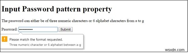 คุณสมบัติรูปแบบรหัสผ่านอินพุต HTML DOM 