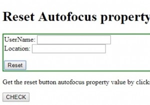 HTML DOM Input รีเซ็ตคุณสมบัติออโต้โฟกัส 