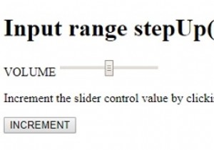 HTML DOM Input Range stepUp() method 