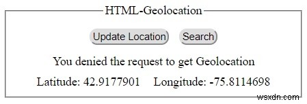 HTML Geolocation 