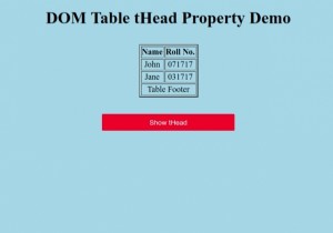 คุณสมบัติ HTML DOM Table tHead 