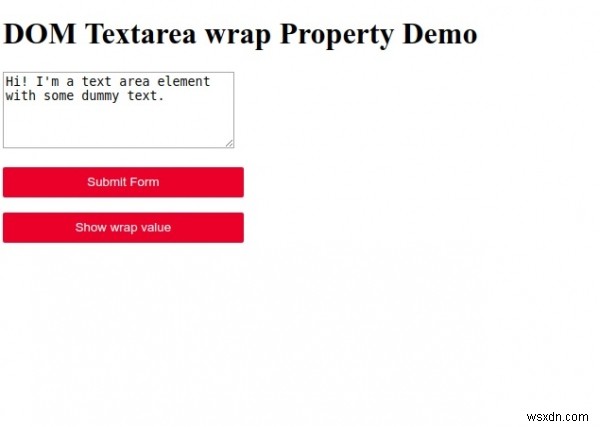 HTML DOM Textarea wrap คุณสมบัติ 