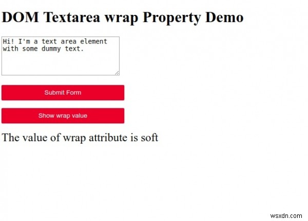 HTML DOM Textarea wrap คุณสมบัติ 