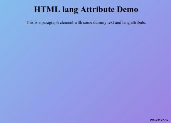 HTML lang แอตทริบิวต์ 