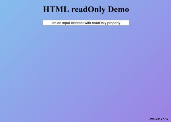 แอตทริบิวต์ HTML อ่านอย่างเดียว 