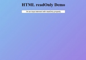 แอตทริบิวต์ HTML อ่านอย่างเดียว 