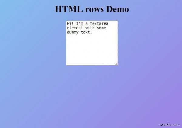 แอตทริบิวต์แถว HTML 
