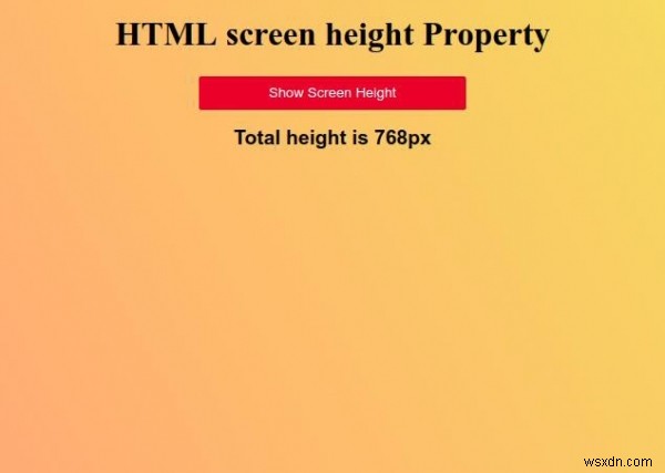 คุณสมบัติความสูงของหน้าจอ HTML 