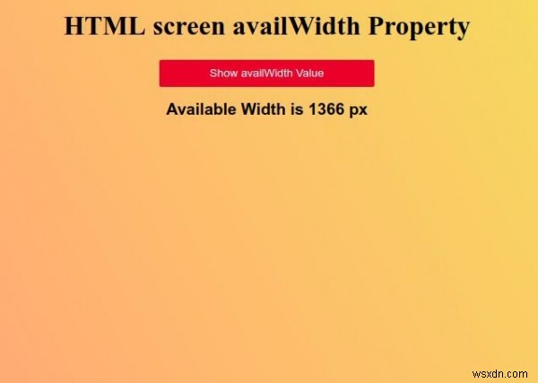 หน้าจอ HTML พร็อพเพอร์ตี้ความกว้าง 