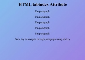 HTML tabindex แอตทริบิวต์ 