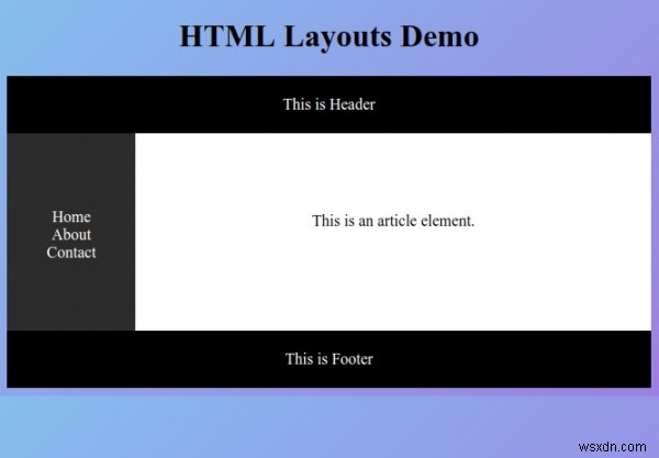 เลย์เอาต์ HTML 