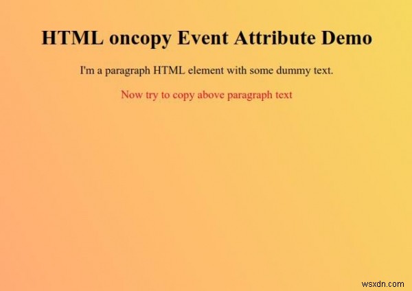 HTML oncopy Event Attribute 