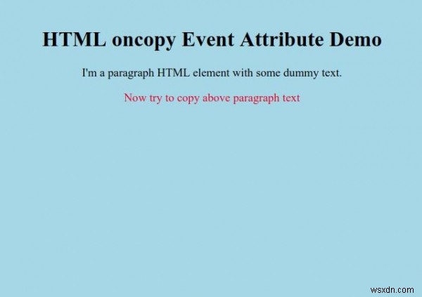 HTML oncopy Event Attribute 