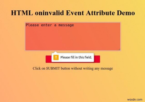 HTML oninvalid Event Attribute 