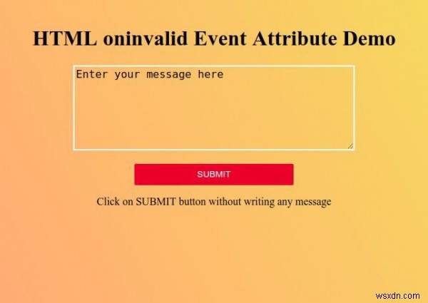 HTML oninvalid Event Attribute 
